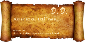 Dudinszky Dénes névjegykártya