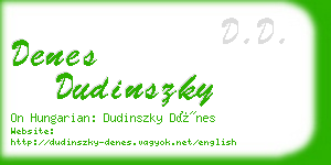 denes dudinszky business card